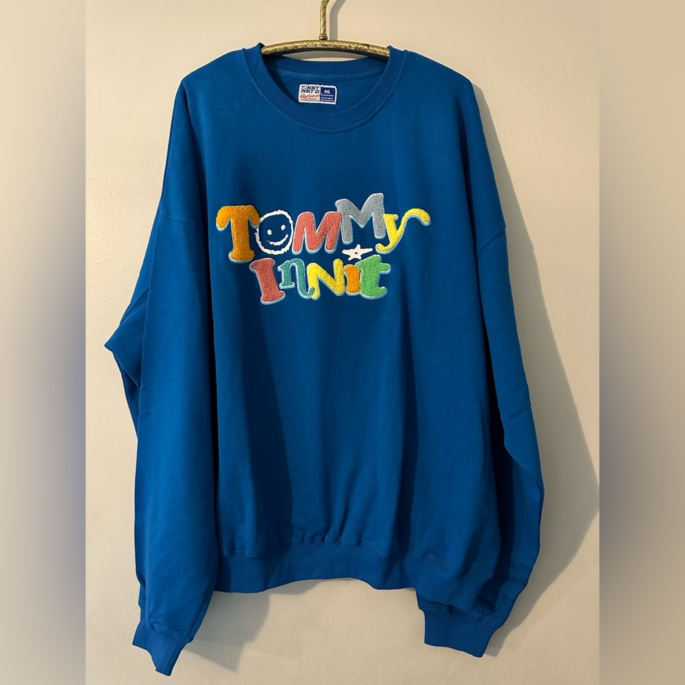 TommyInnit Limited Edition Blue Crewneck Sweatshirt 100% Cotton Size 4XL Unisex